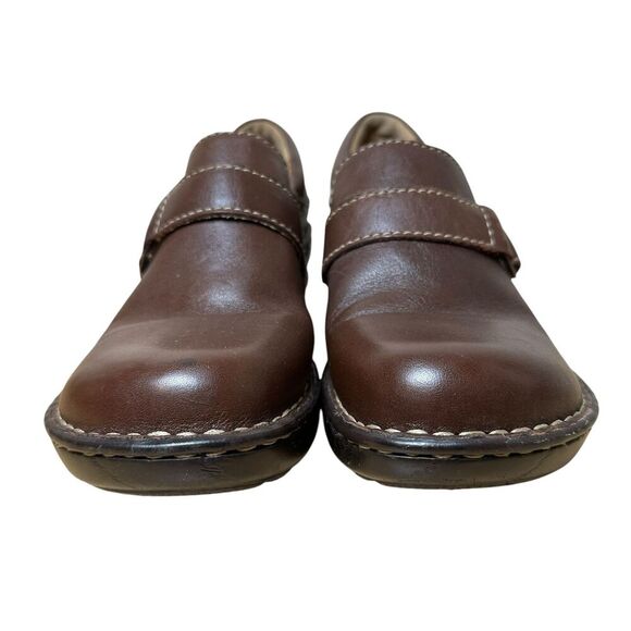 BOC Born Concepts Ansen Brown Leather Buckle Clogs EUC Sz 7 Y2K Slip On Mules - Picture 3 of 12